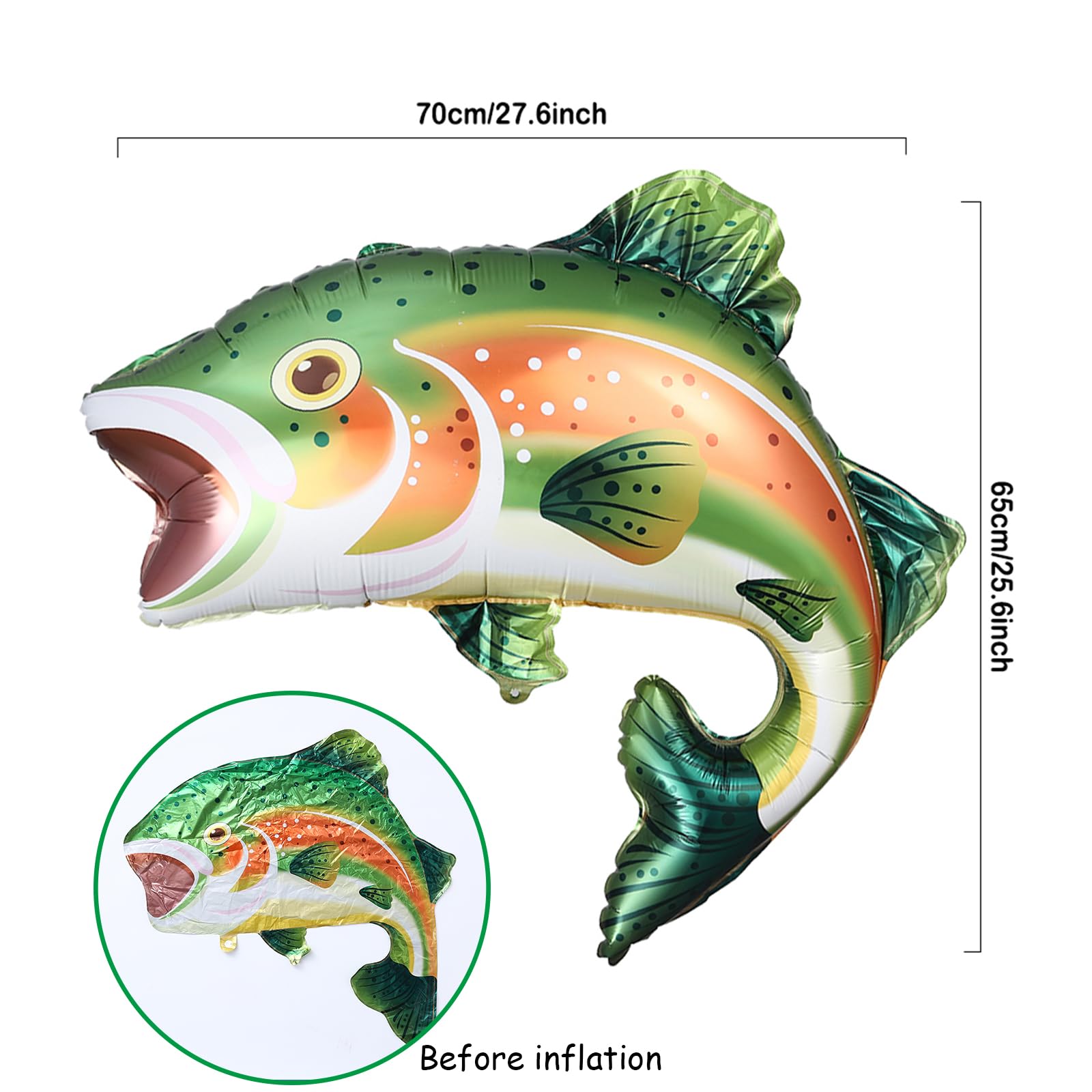 Trout Fish Foil Balloon for Fishing Theme Party Decoration
