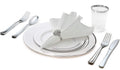 Wedding Disposable Dinnerware Set with Plates, Silverware and Tumblers