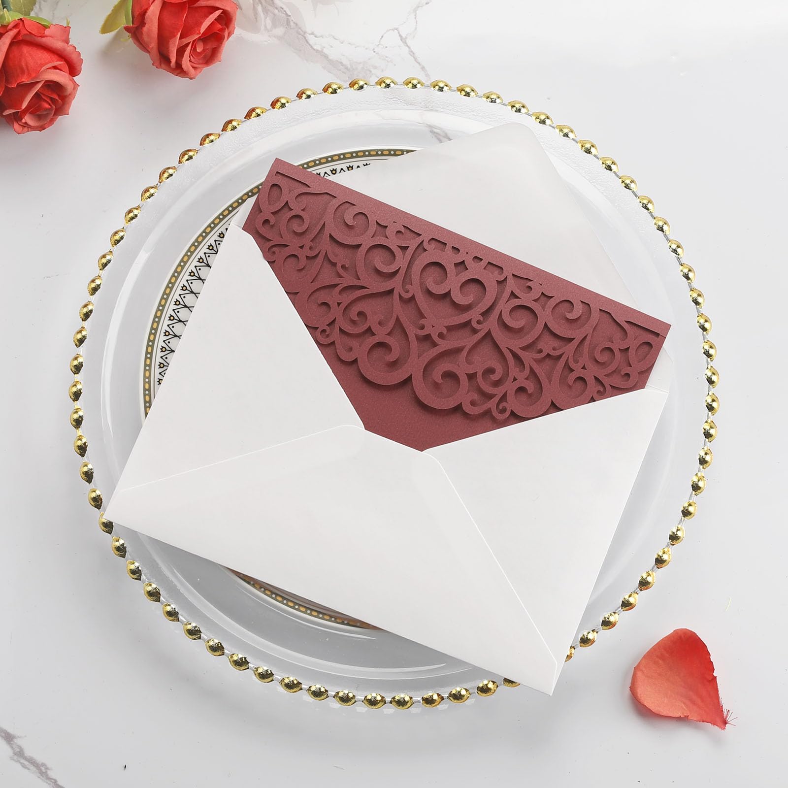 Laser Cut Wedding Invitations with Envelopes and RSVP Cards