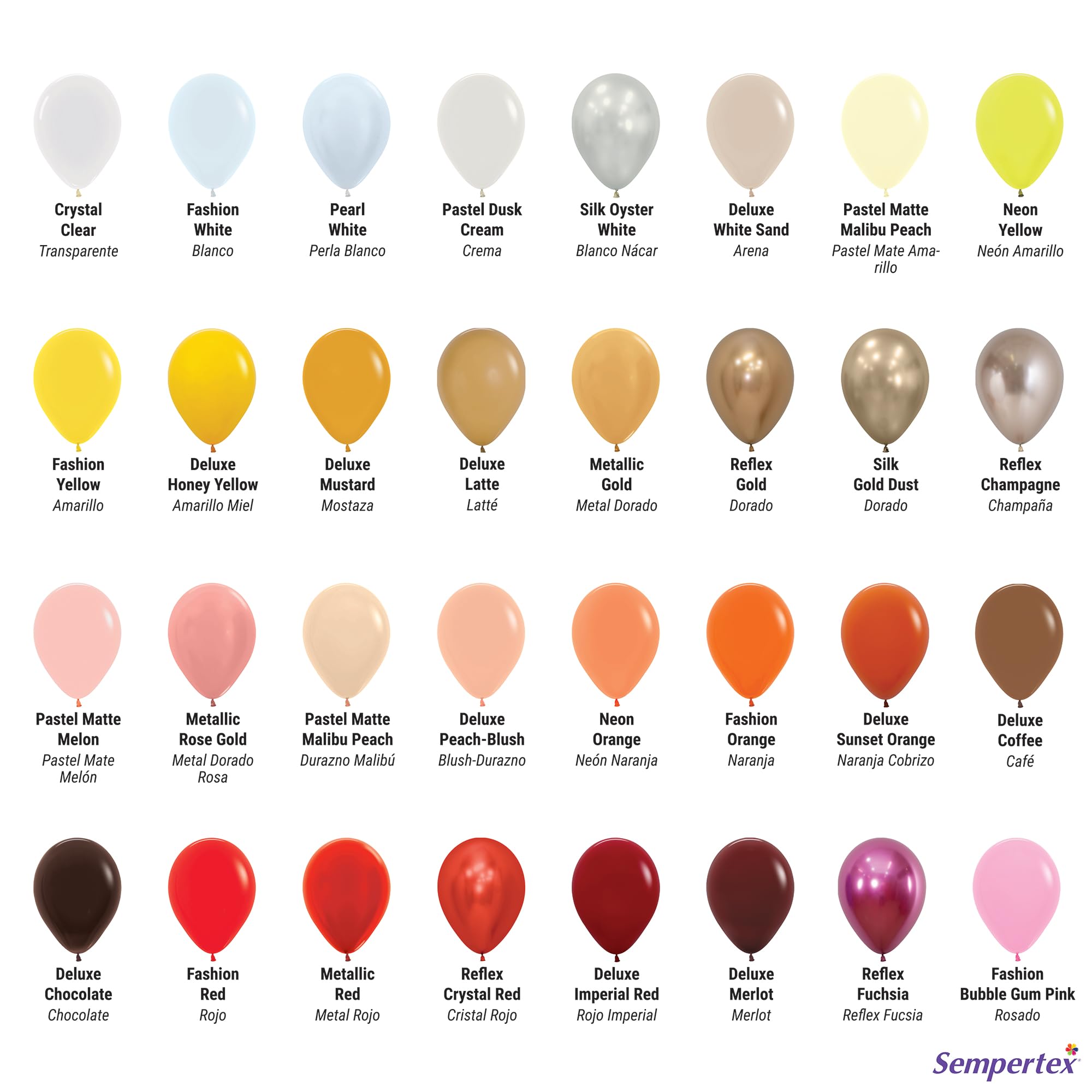 Sempertex Reflex Round Champagne Balloons, Latex, 5 Inch, 50 Pcs