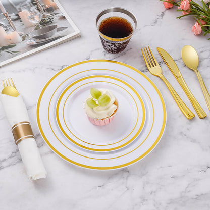 Wrapped Disposable Silverware Set with Forks, Knives, Spoons and Napkins