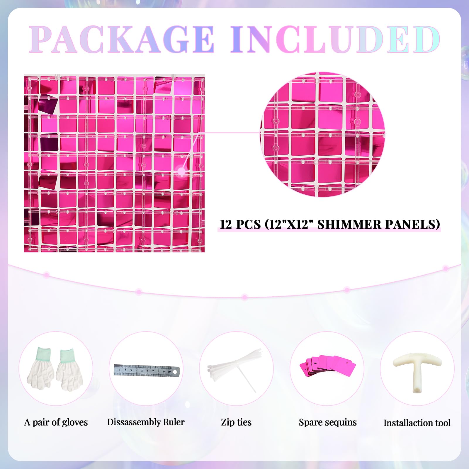 Kate Shimmer Wall Backdorp Decoration for Birthday Party,Wedding, Anniversary