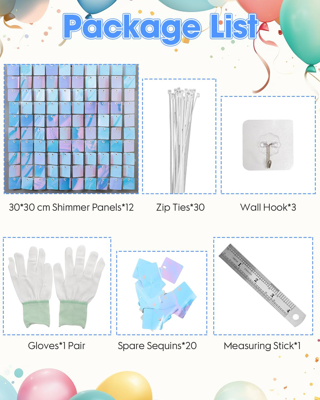 Iridescent Sequin Shimmer Wall Backdrop Panels for Party Decor