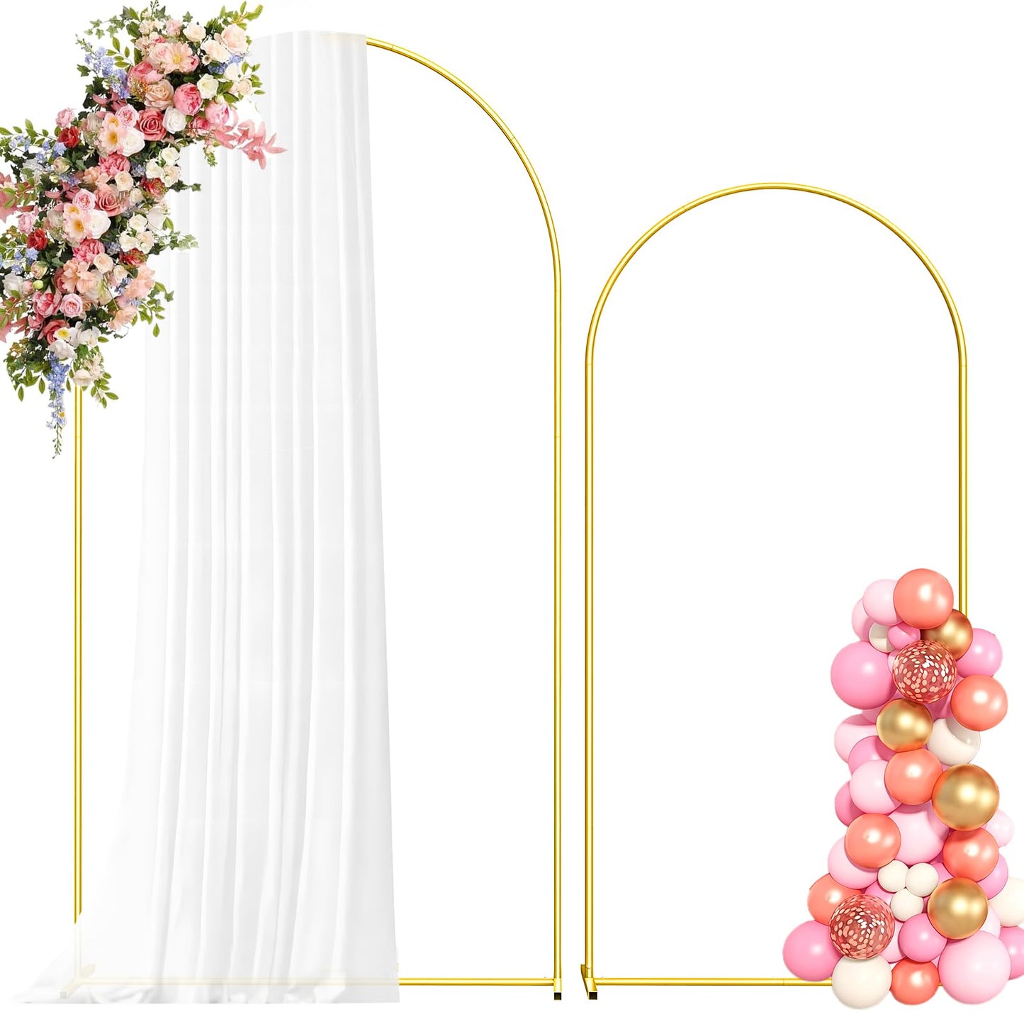 Gold Metal Wedding Arch Backdrop Stand Set for Party Decorations