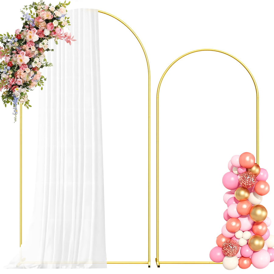 Gold Metal Wedding Arch Backdrop Stand Set for Party Decorations