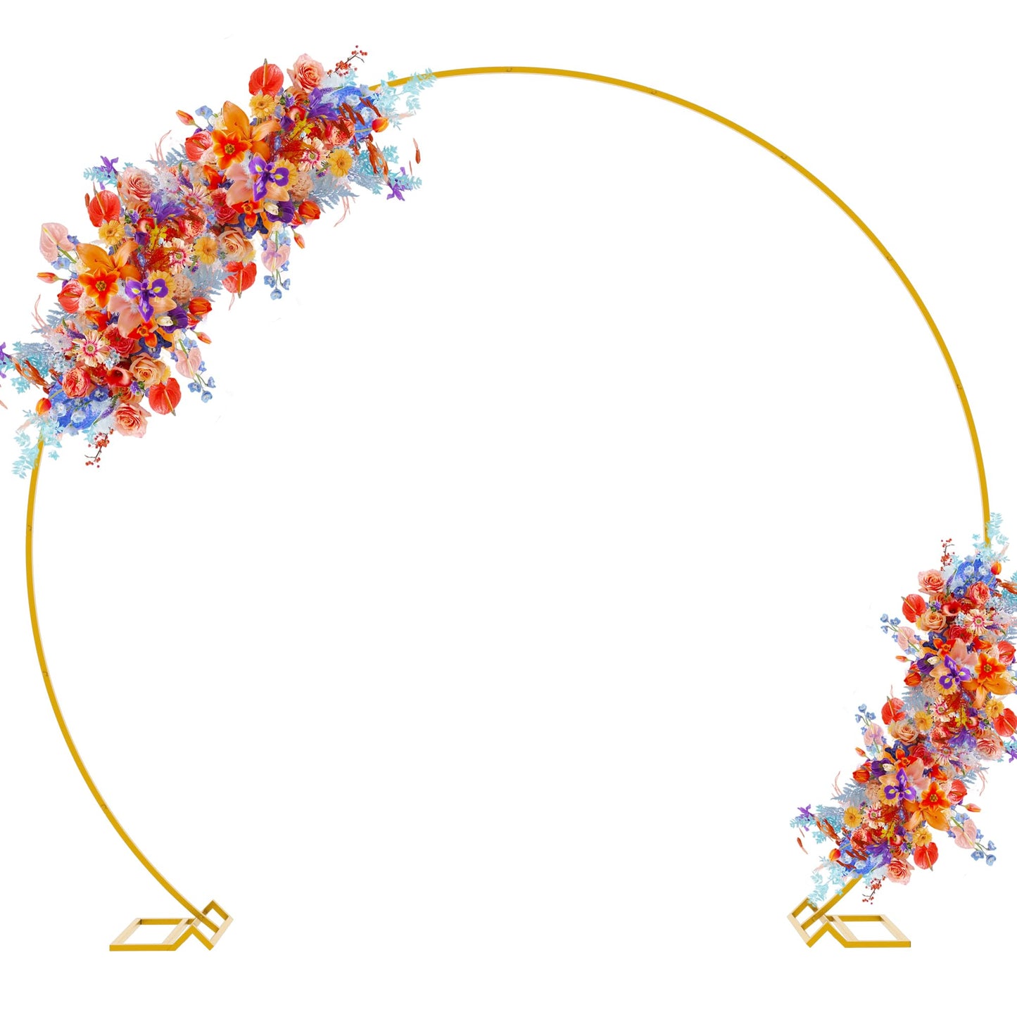 Gold Round Wedding Arch Backdrop Stand for Floral and Party Decor