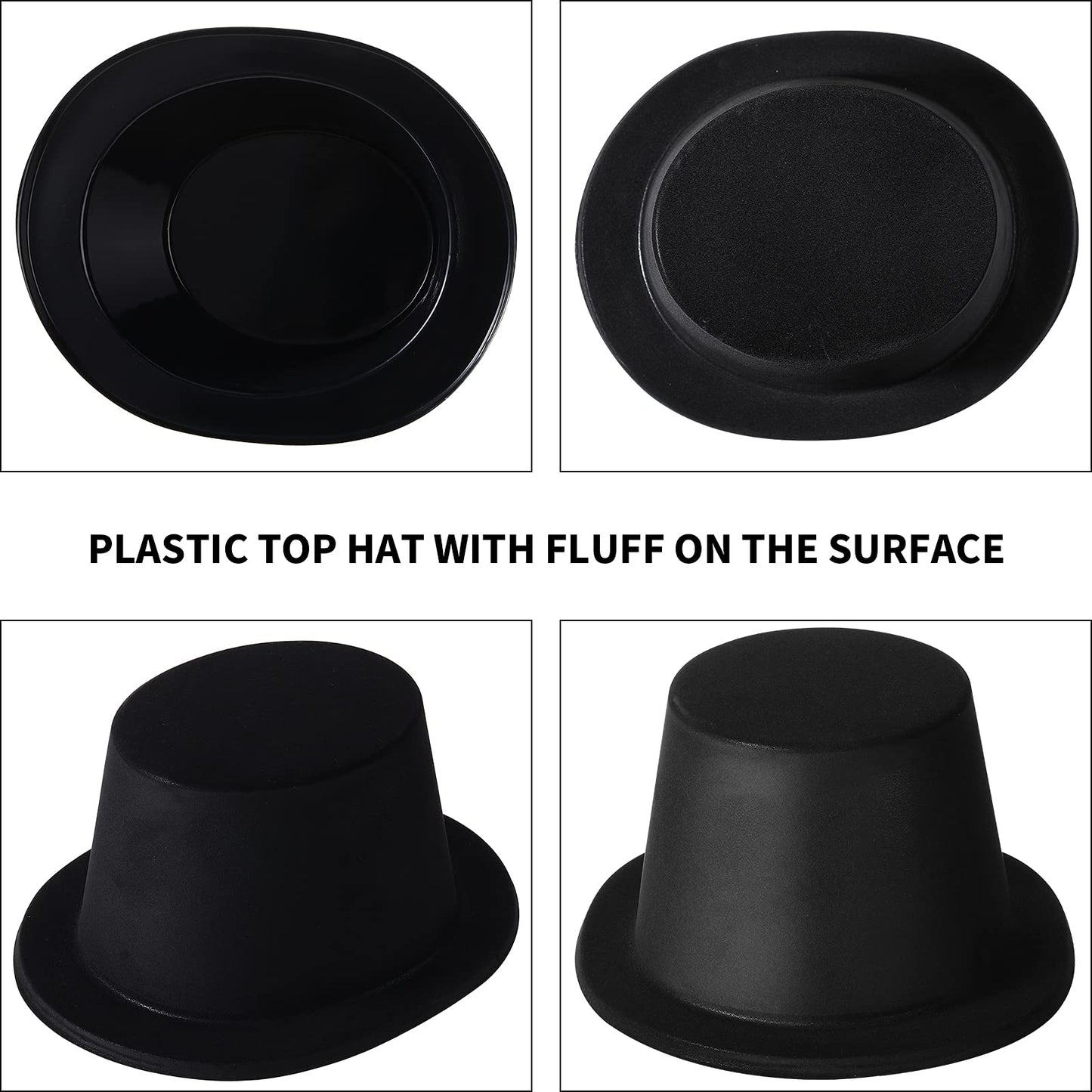 Black Top Hats for Costume Party Photo Props and Events
