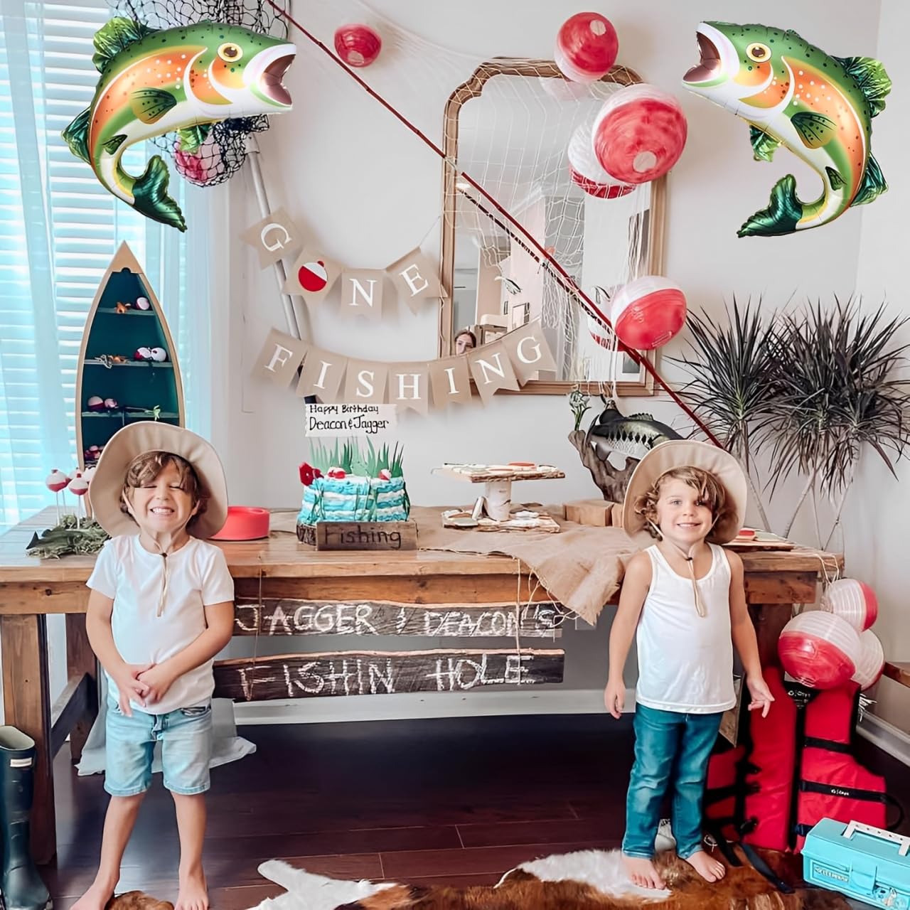 Trout Fish Foil Balloon for Fishing Theme Party Decoration