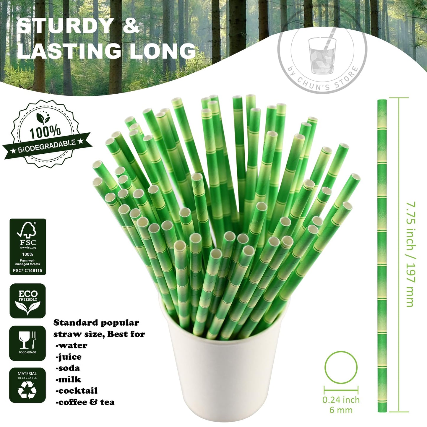 Eco-Friendly Paper Straws for Hot and Cold Drinks