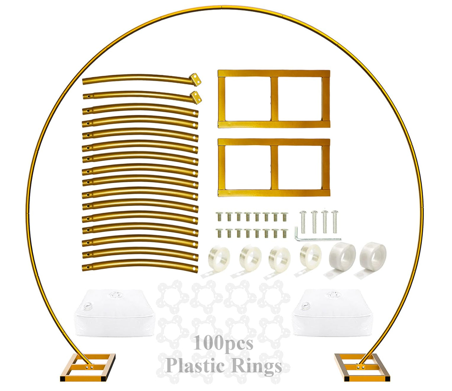Gold Metal Circle Balloon Arch Frame for Wedding and Event Decor