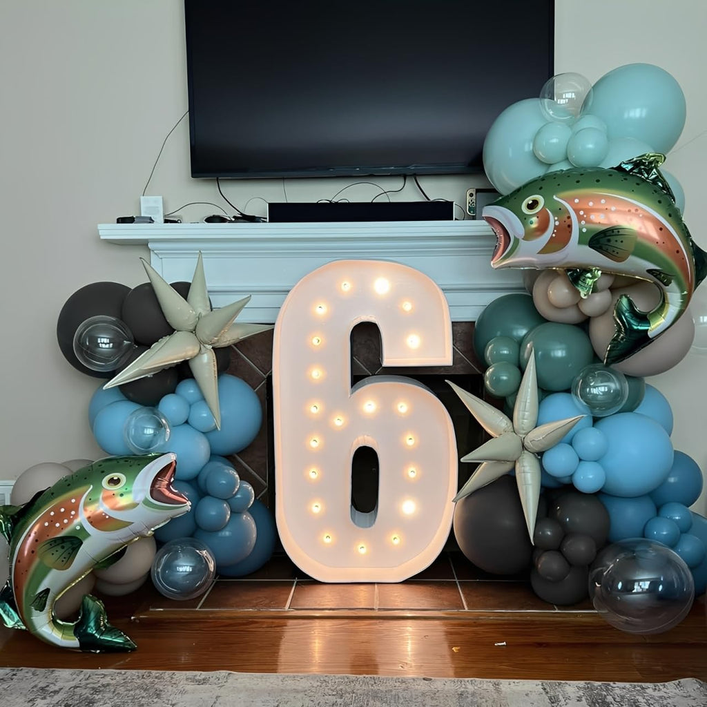 Trout Fish Foil Balloon for Fishing Theme Party Decoration