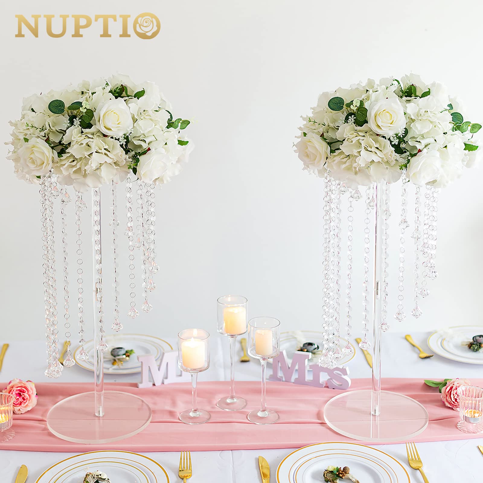 Acrylic Flower Vase Stands for Wedding Centerpiece Table Decor