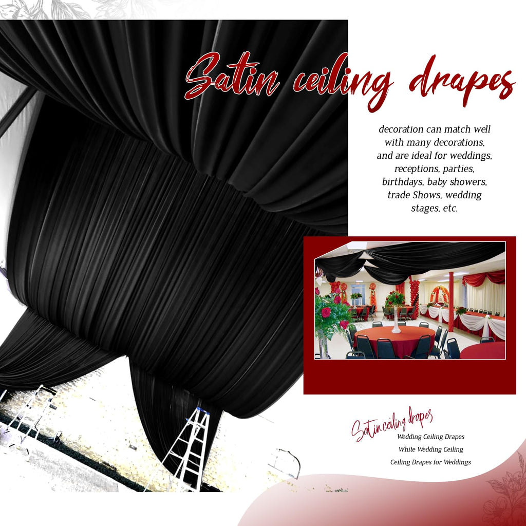 Satin Ceiling Drapes for Wedding Arch and Event Decor