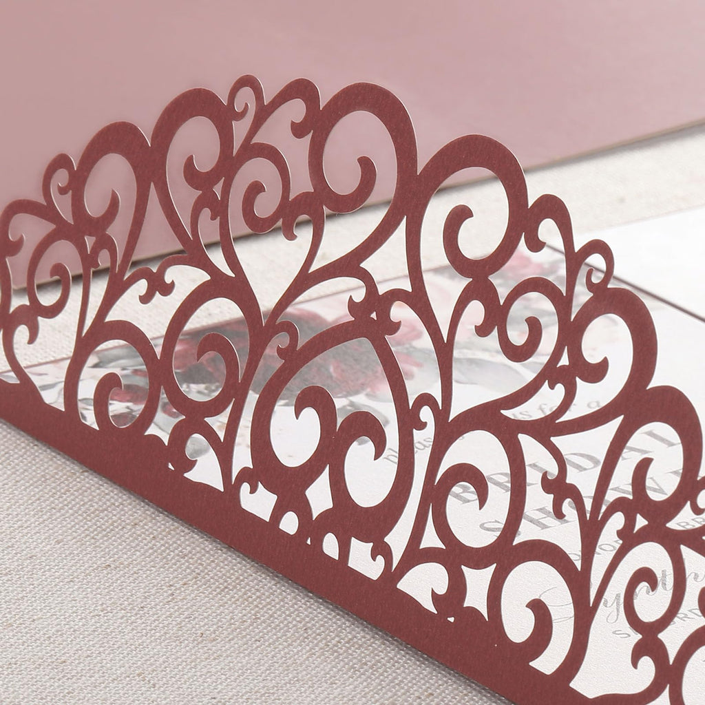 Laser Cut Wedding Invitations with Envelopes and RSVP Cards