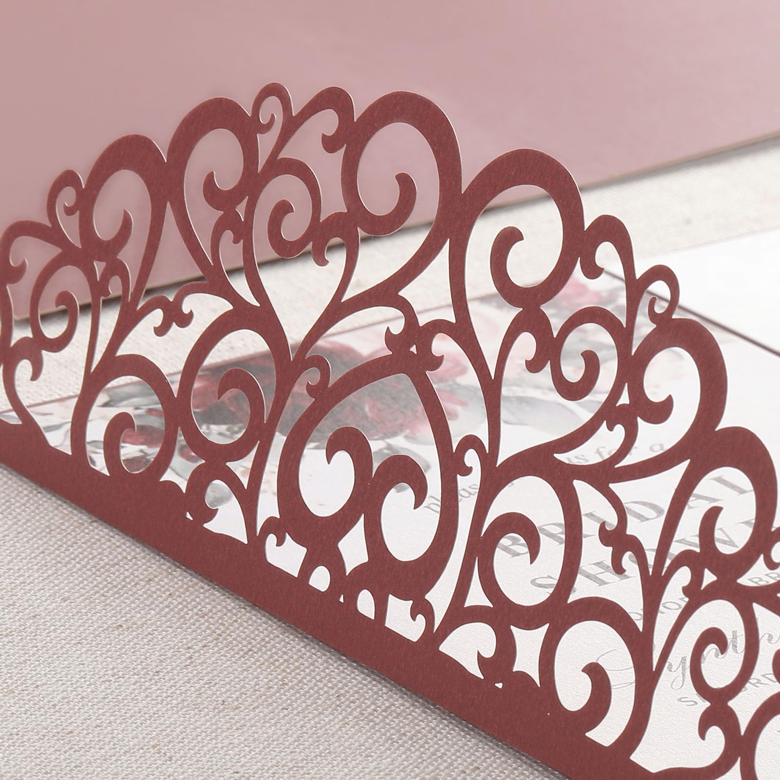 Laser Cut Wedding Invitations with Envelopes and RSVP Cards