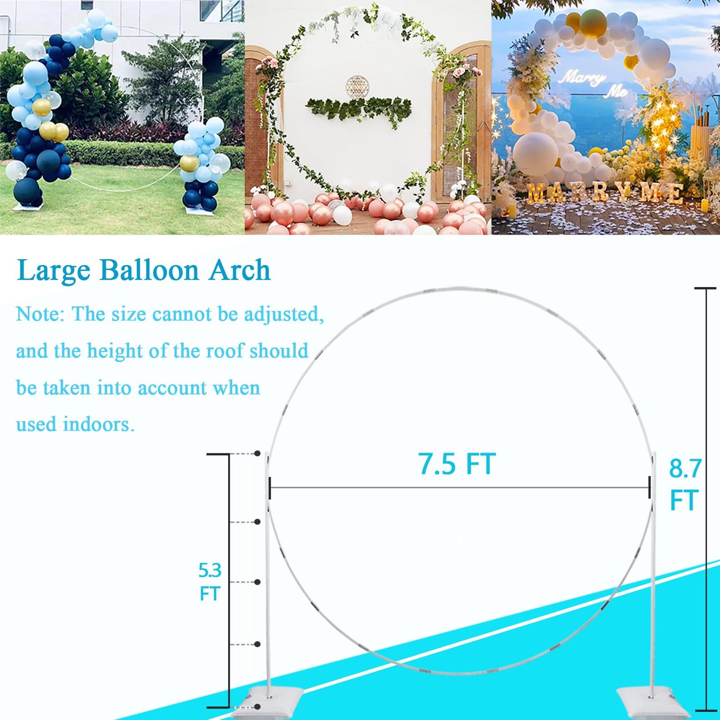 Adjustable Round Balloon Arch Stand Kit for Wedding and Party Decor