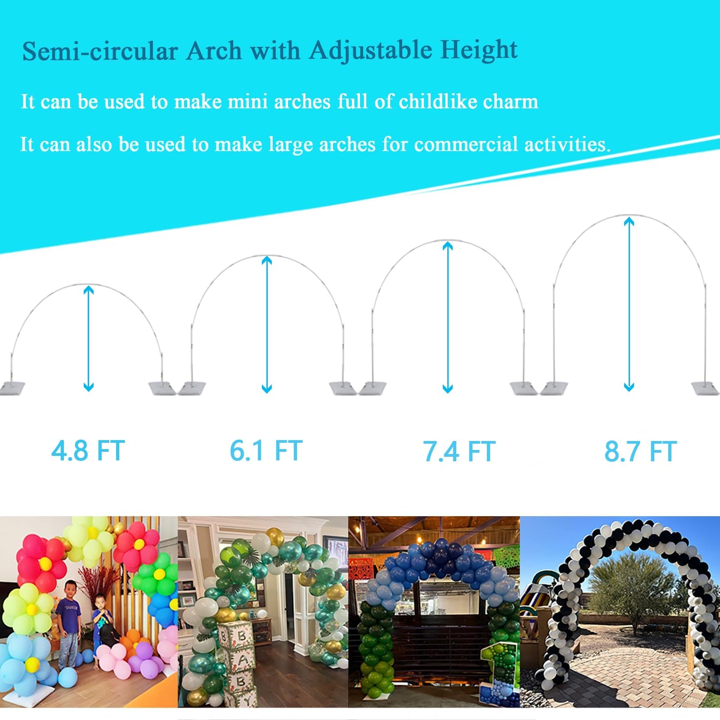 Adjustable Round Balloon Arch Stand Kit for Wedding and Party Decor