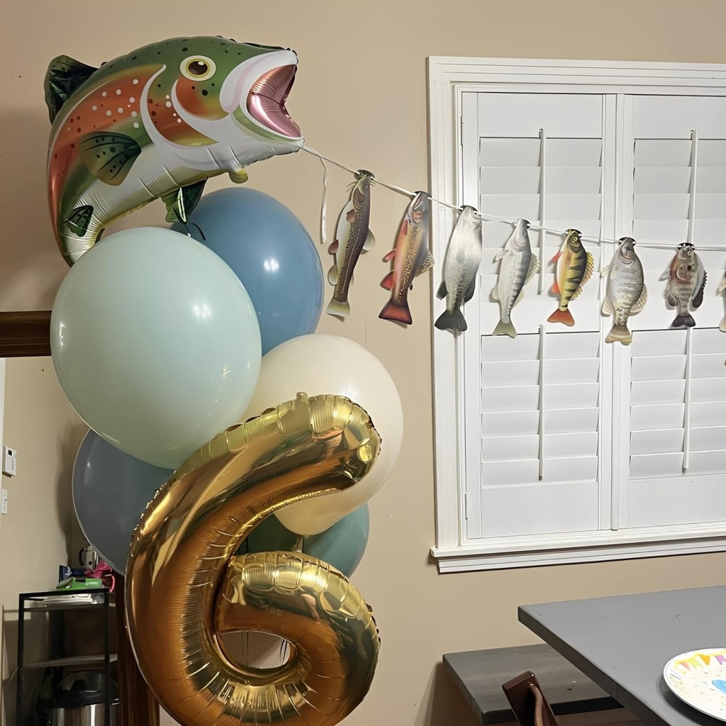 Trout Fish Foil Balloon for Fishing Theme Party Decoration