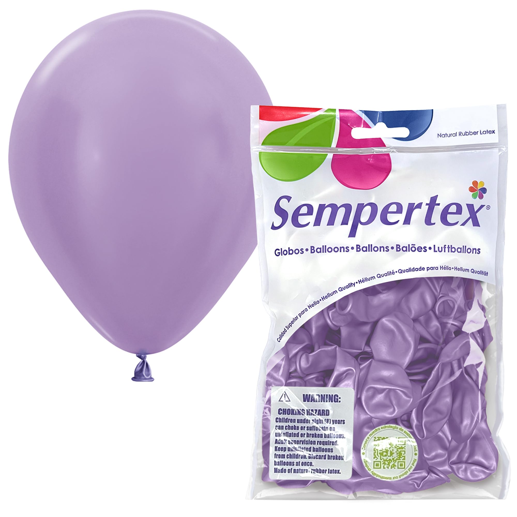Sempertex Round Pearl Lilac Balloons, Latex, 5 Inch, 50 Pcs