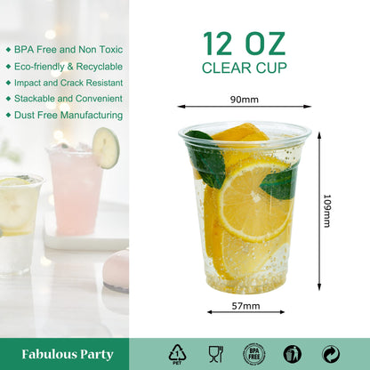 Clear Plastic Party Cups for Drinks, Smoothies and Cold Beverages