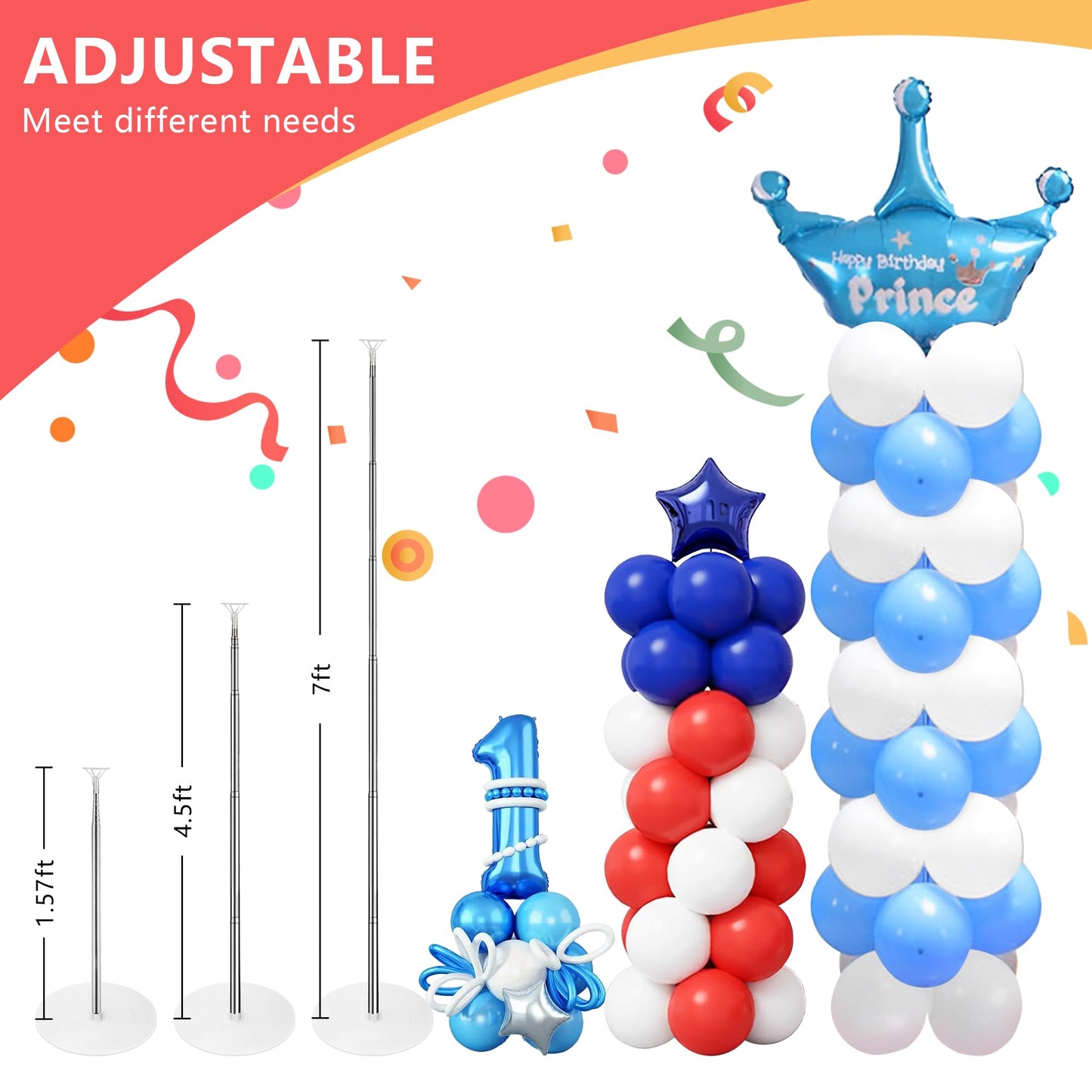 Adjustable Metal Balloon Arch Stand Kit for Wedding and Party Decor
