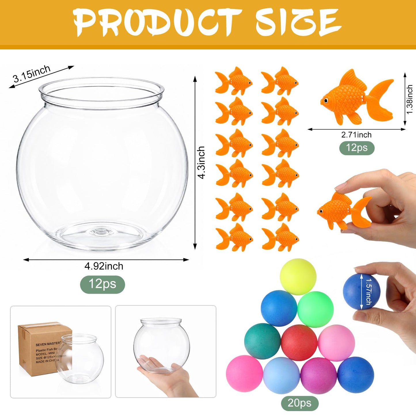 Fish Bowl Carnival Toss Game Set for Party and Event Activities