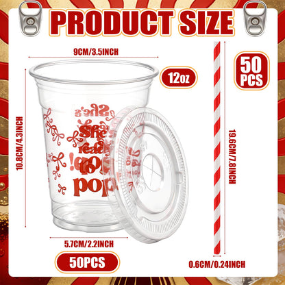 Red Plastic Cups with Lids and Straws for Party Drinks and Events