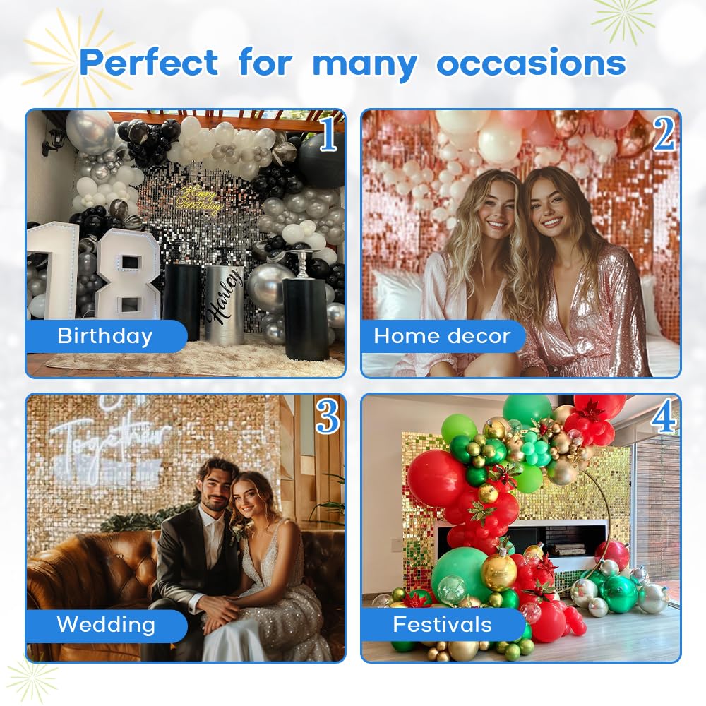 Sequin Shimmer Wall Backdrop Panel for Wedding and Party Decor