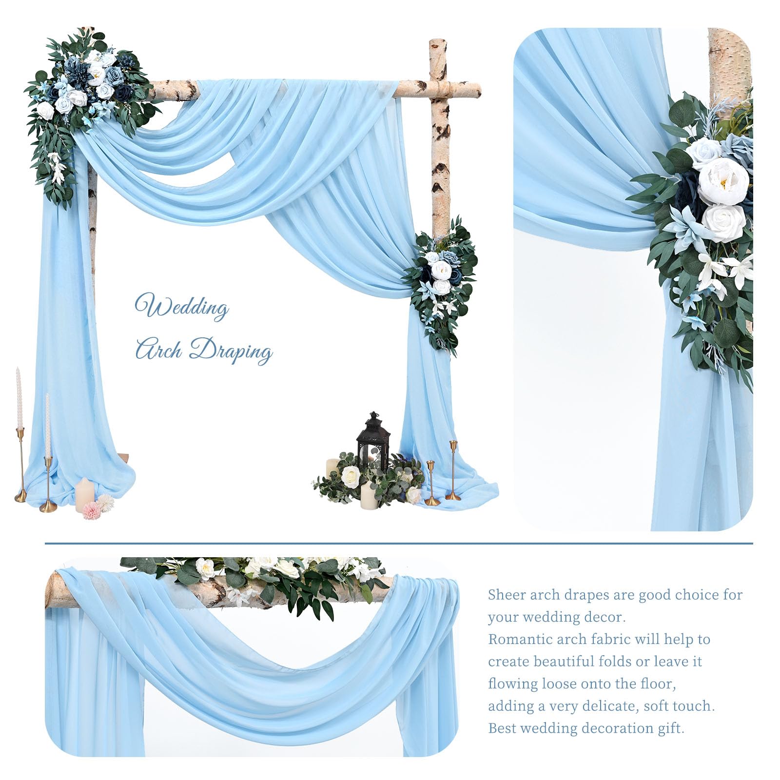 Chiffon Wedding Arch Drapes Fabric Panels for Ceremony Decor