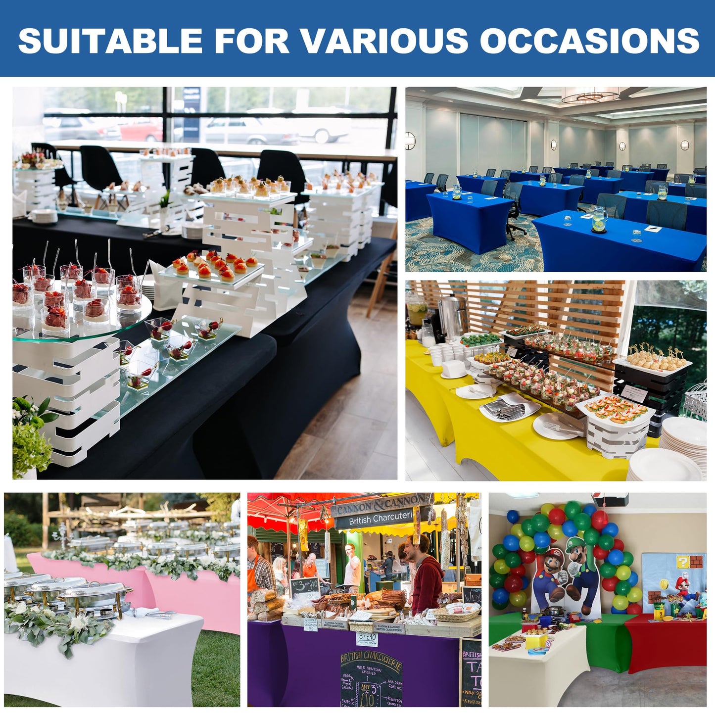 Spandex Table Cloths for Rectangle Tables-Fitted Stretch Table Cover