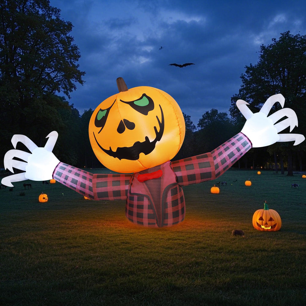 Youngfan 7FT Long Halloween Inflatable Outdoor Decorations Pumpkin Ghost