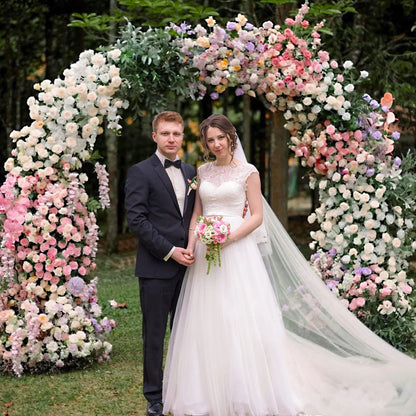 Round Balloon Arch Backdrop Stand for Wedding and Party Decor