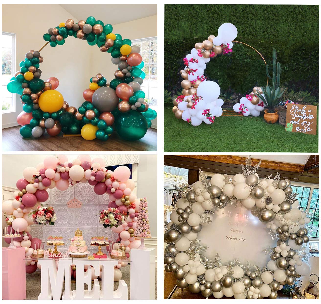 Gold Metal Circle Balloon Arch Frame for Wedding and Event Decor
