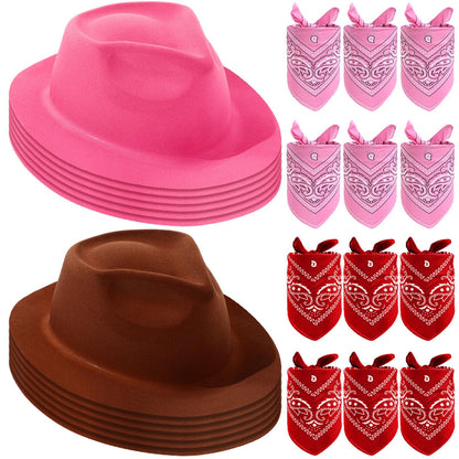 Western Cowboy Hats with Bandanas for Party Photo Props