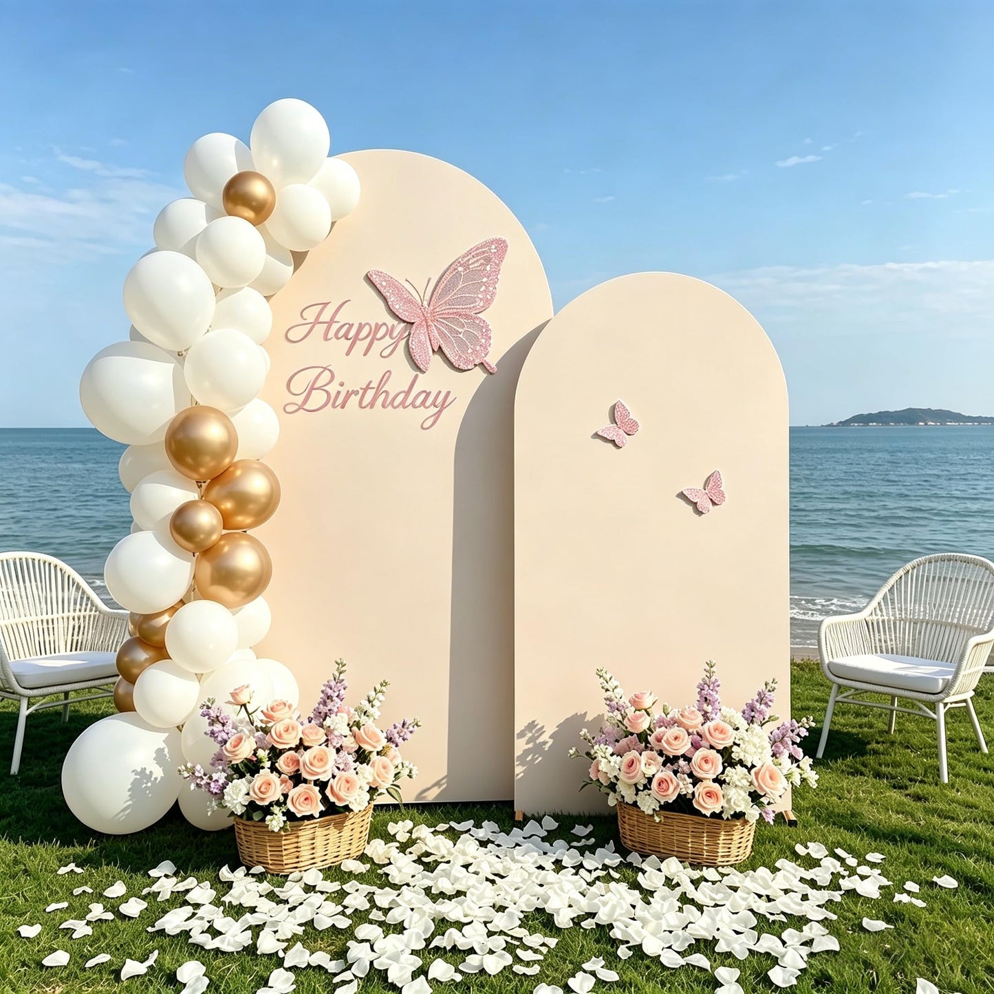 Gold Metal Arch Backdrop Stand for Wedding and Party Decorations