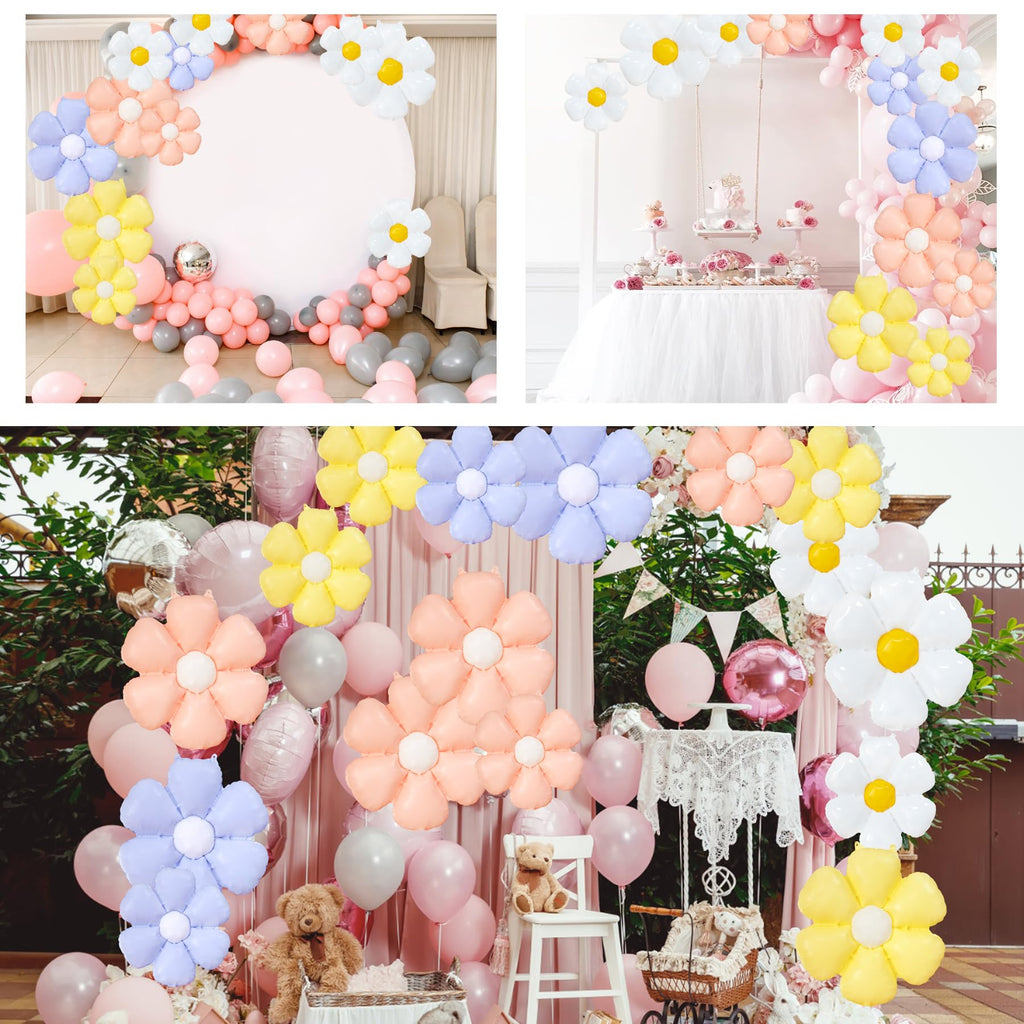 Daisy Flower Foil Balloon for Boho Birthday and Party Decor