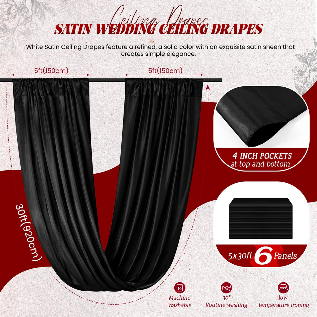 Satin Ceiling Drapes for Wedding Arch and Event Decor