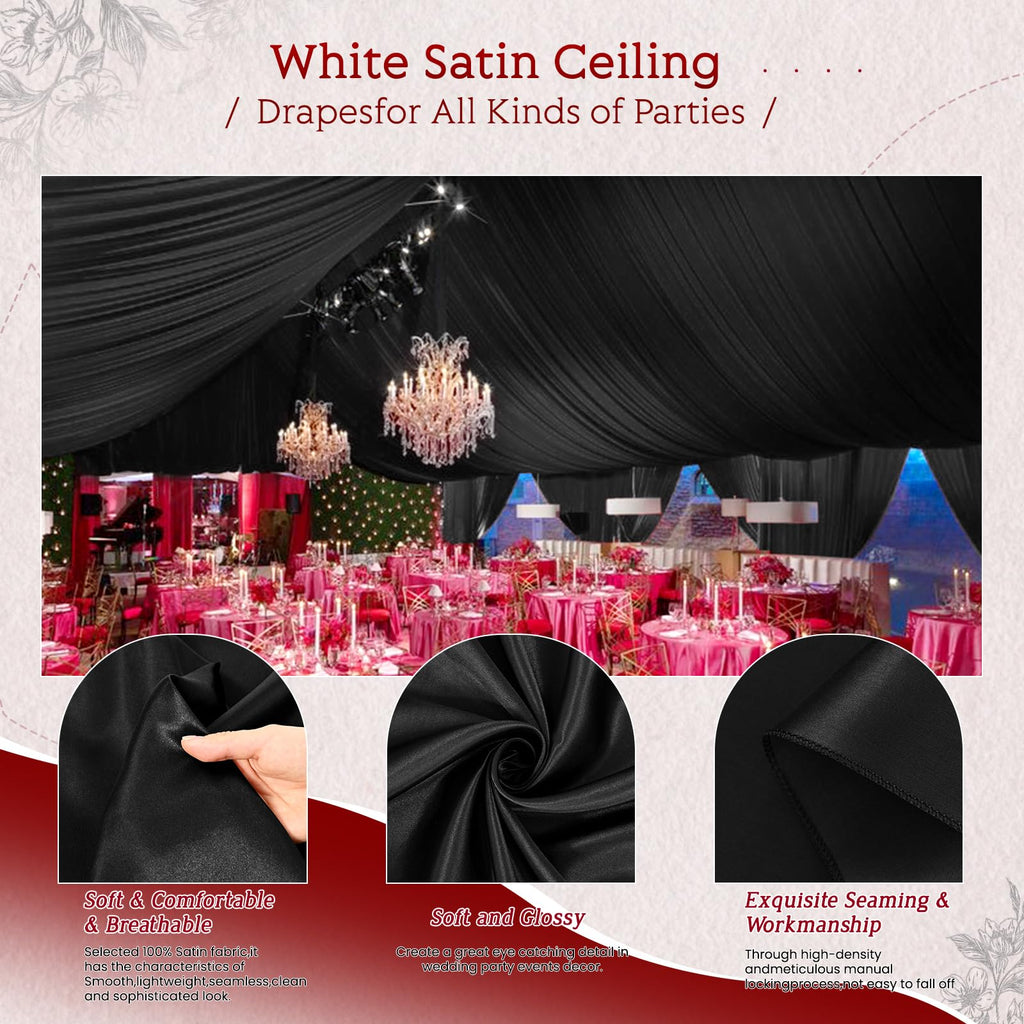 Satin Ceiling Drapes for Wedding Arch and Event Decor