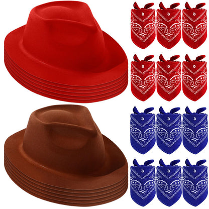 Western Cowboy Hats with Bandanas for Party Photo Props