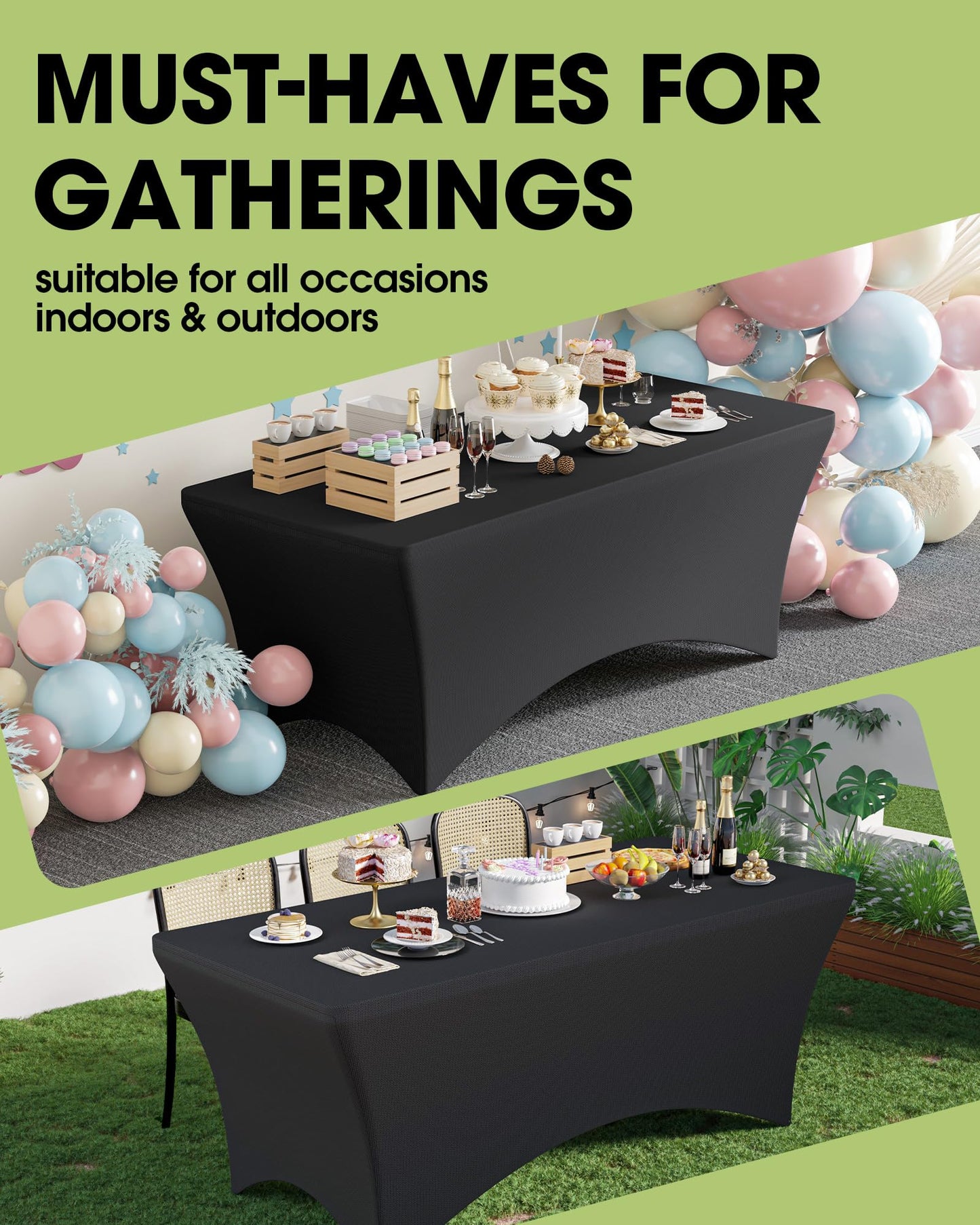 Fitted Spandex Tablecloth for Rectangle Tables and Events