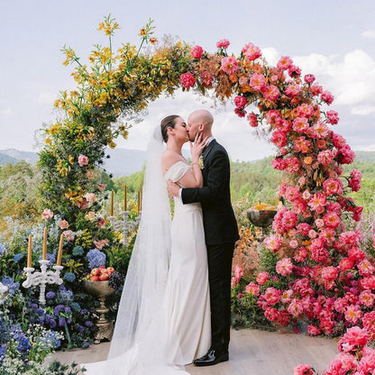 Round Metal Wedding Arch Backdrop Frame for Party Decorations