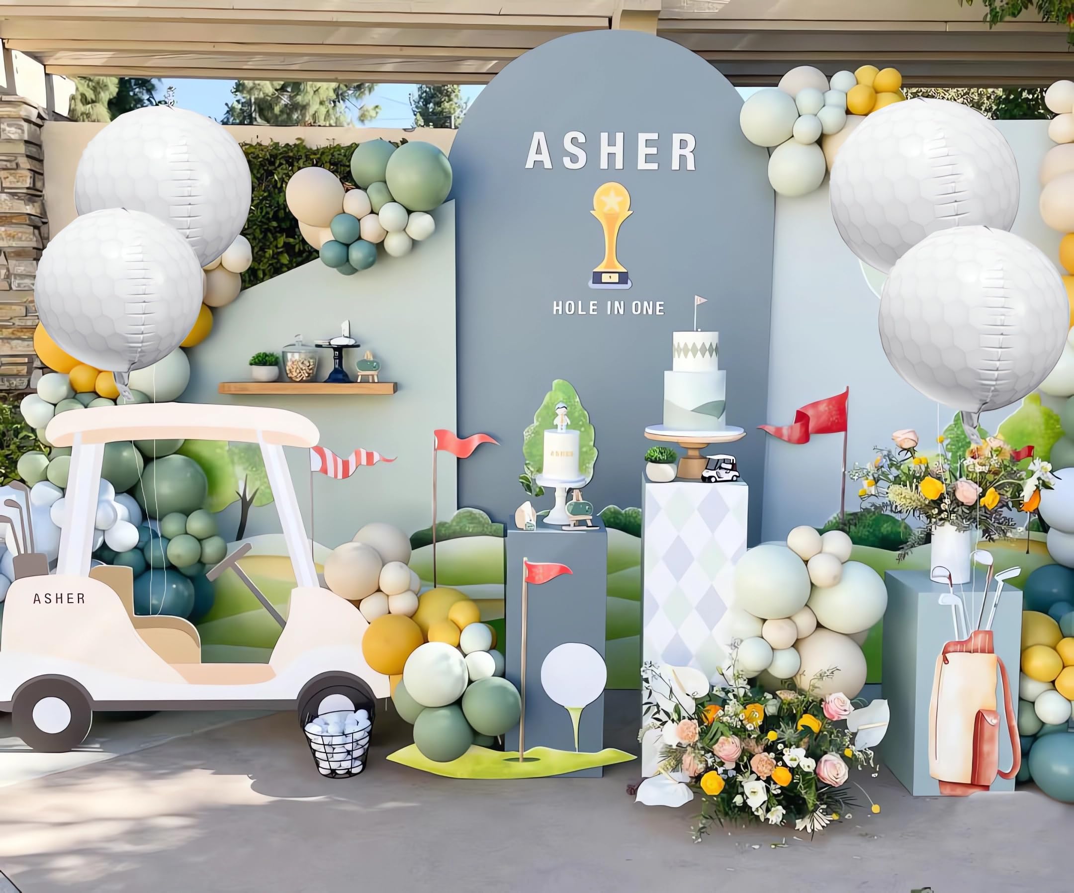 4D Golf Ball Foil Balloons for Sports Theme Party Decor