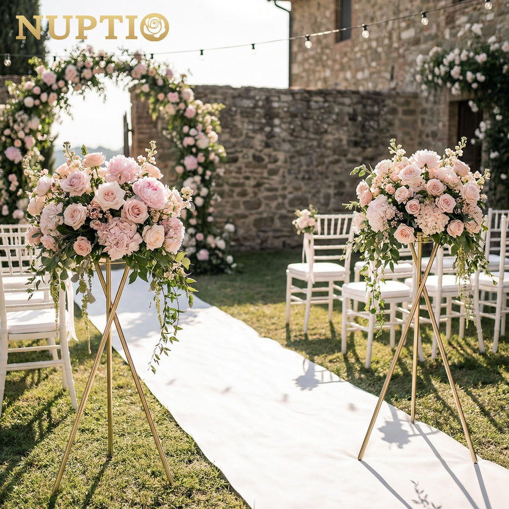 NUPTIO Tripod Flower Display Stand, 39.4" Tall, 2 Pcs, for Grand Opening