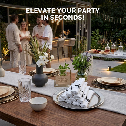 Bamboo Cutlery Set with Rolled Napkins for Weddings and Parties