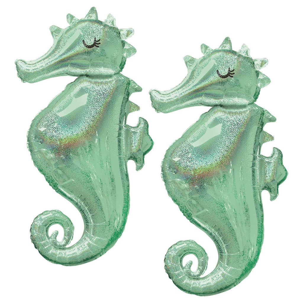 Holographic Sparkle Seahorse Jumbo 38" Foil Balloon by Anagram