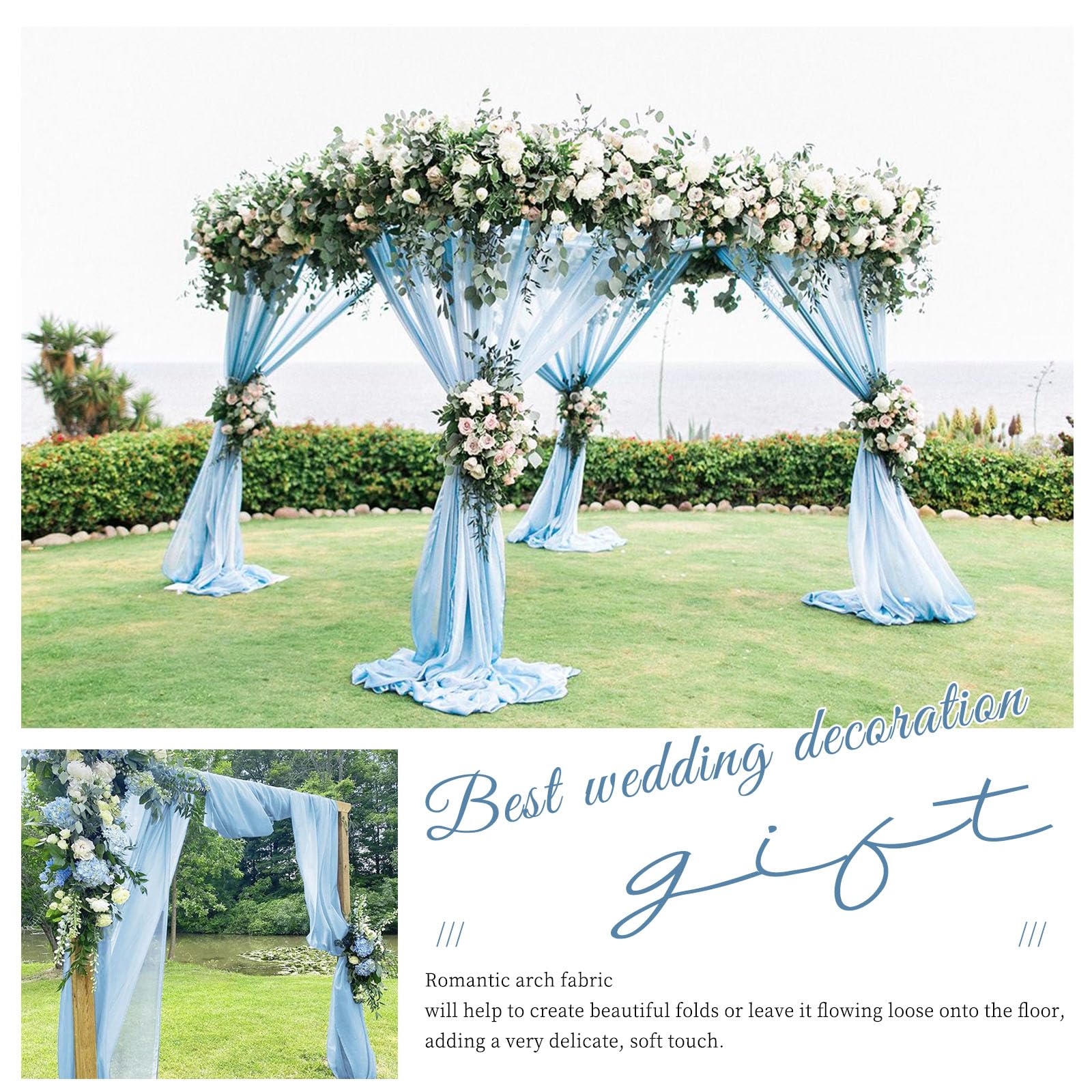 Chiffon Wedding Arch Drapes Fabric Panels for Ceremony Decor