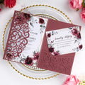 Laser Cut Wedding Invitations with Envelopes and RSVP Cards