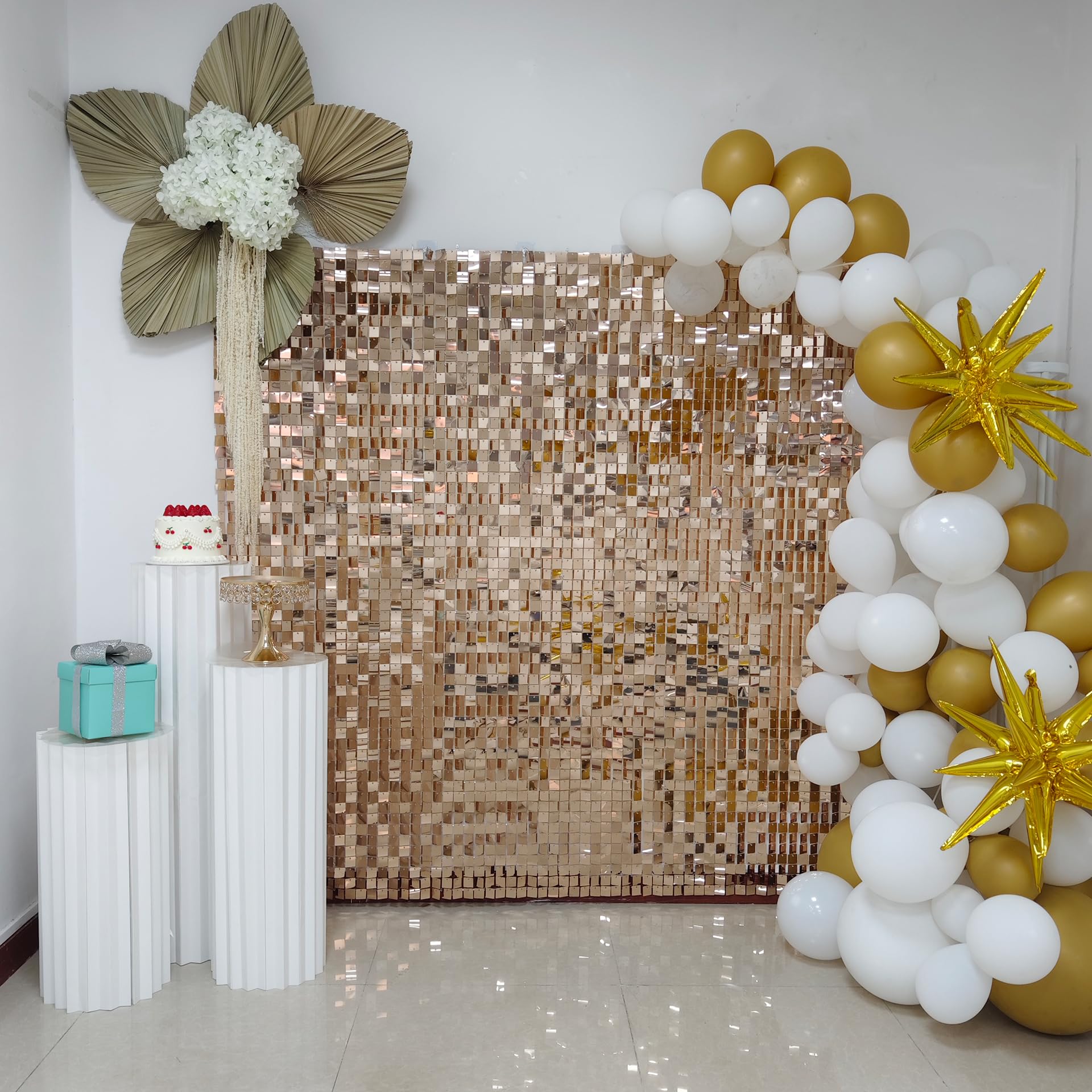 Ozikutech 24 Pcs Shimmer Wall Backdrop Panels for Party Decoration