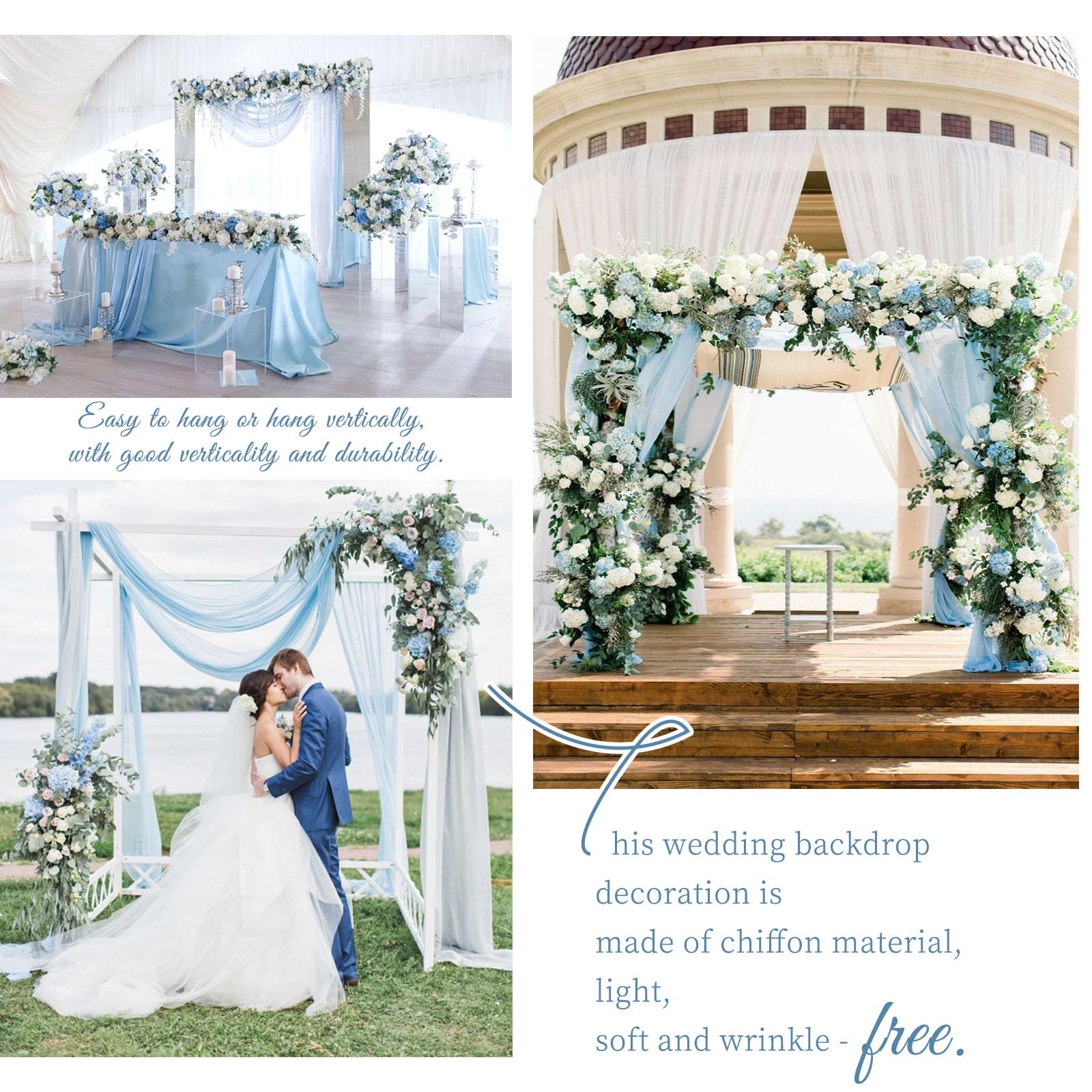 Chiffon Wedding Arch Drapes Fabric Panels for Ceremony Decor