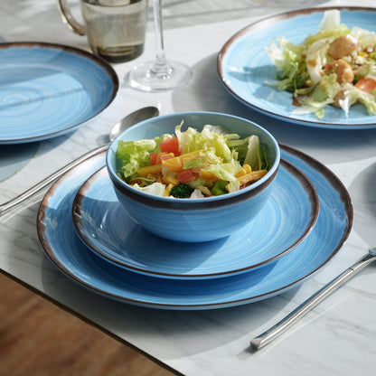 Green Melamine Dinnerware Set with Plates and Bowls for Camping and RV Use